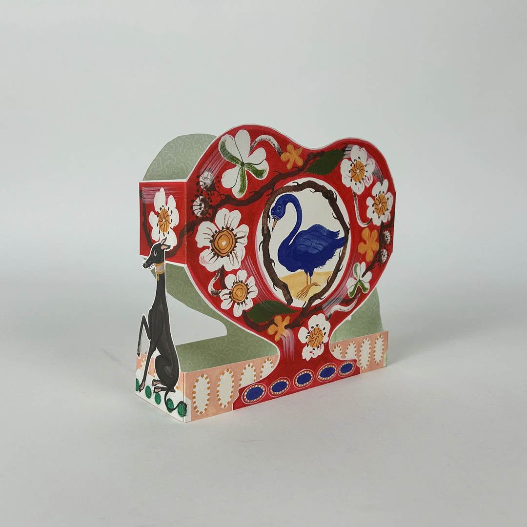 Swan and Thorn Vase Die-Cut Card