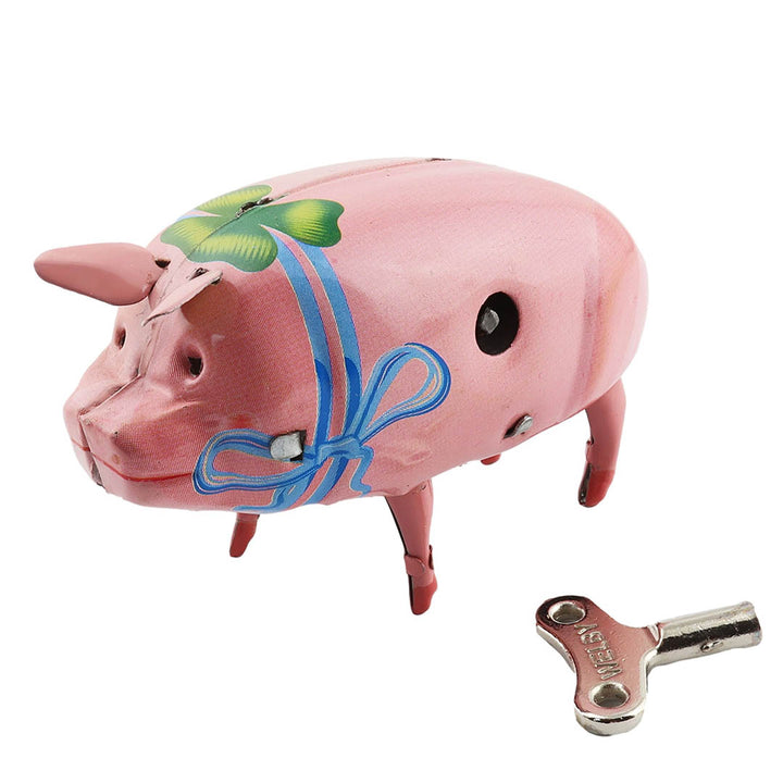 Retro Tin Toy Polly Pig - Blue Ribbon