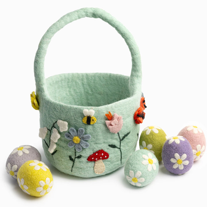 Felt Floral Easter Egg - Set of 6