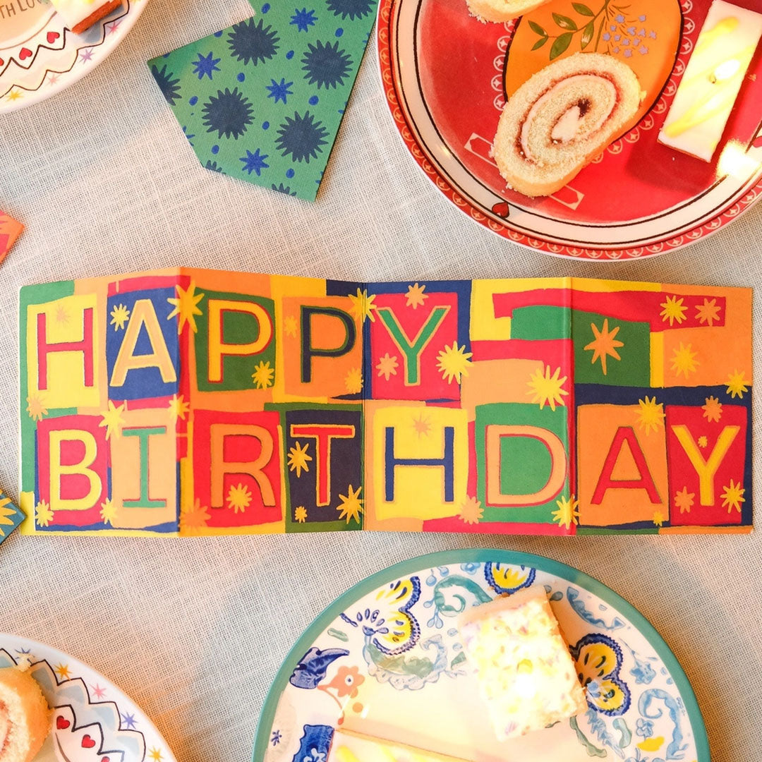 NEW Happy Birthday Concertina Greeting Card