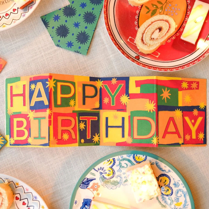 NEW Happy Birthday Concertina Greeting Card