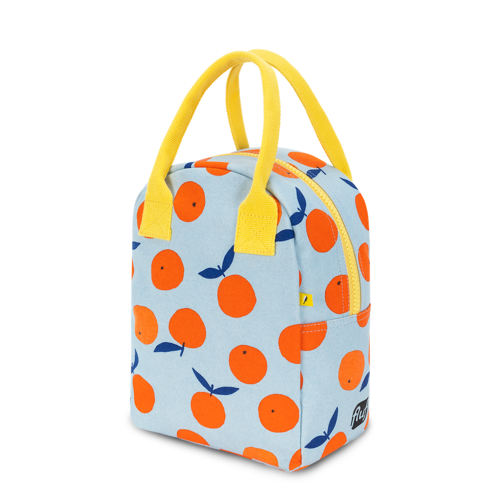 Zipper Lunch Bag- Orange Print