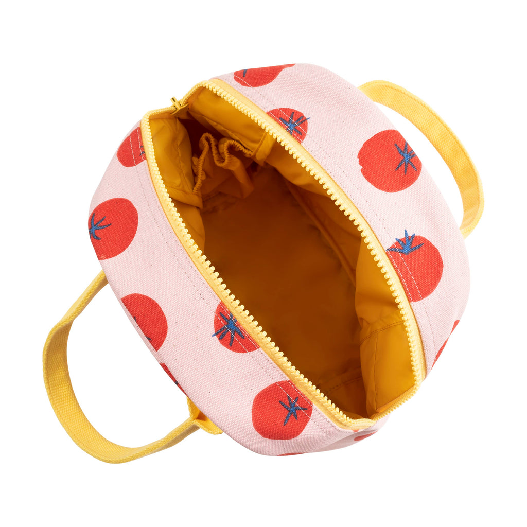 NEW Zipper Lunch Bag- Pink Tomato Print
