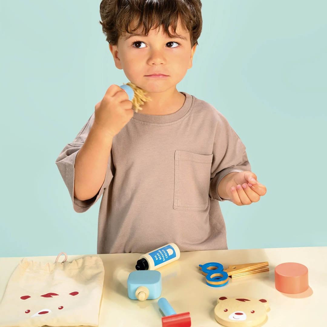 Wooden Toy Barber Set