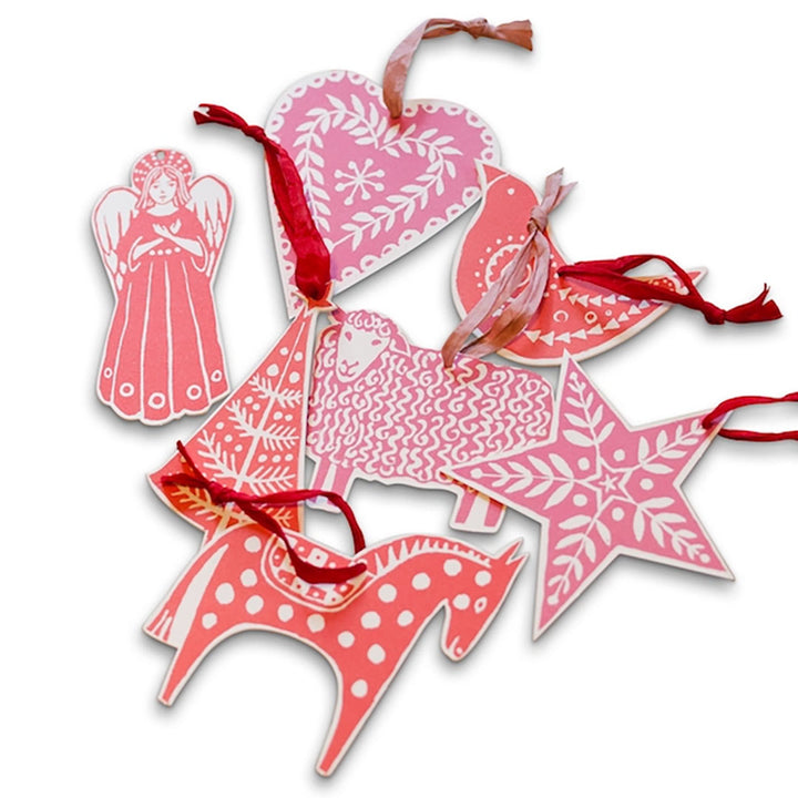 Folk Art Christmas Decorations - Set of 18