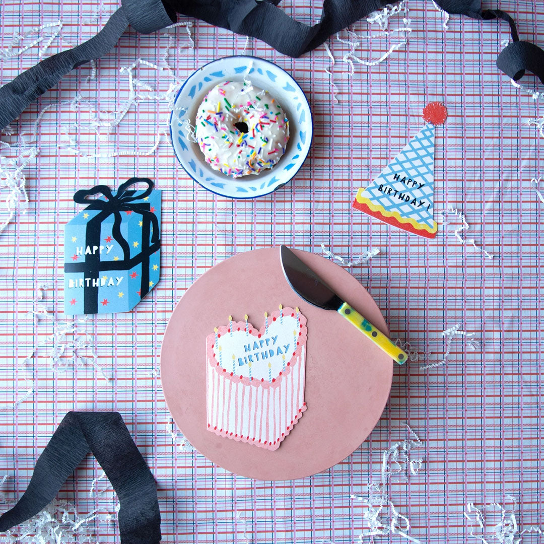 Heart Cake Birthday Card