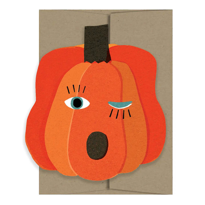 Pumpkin Blink Die Cut Card