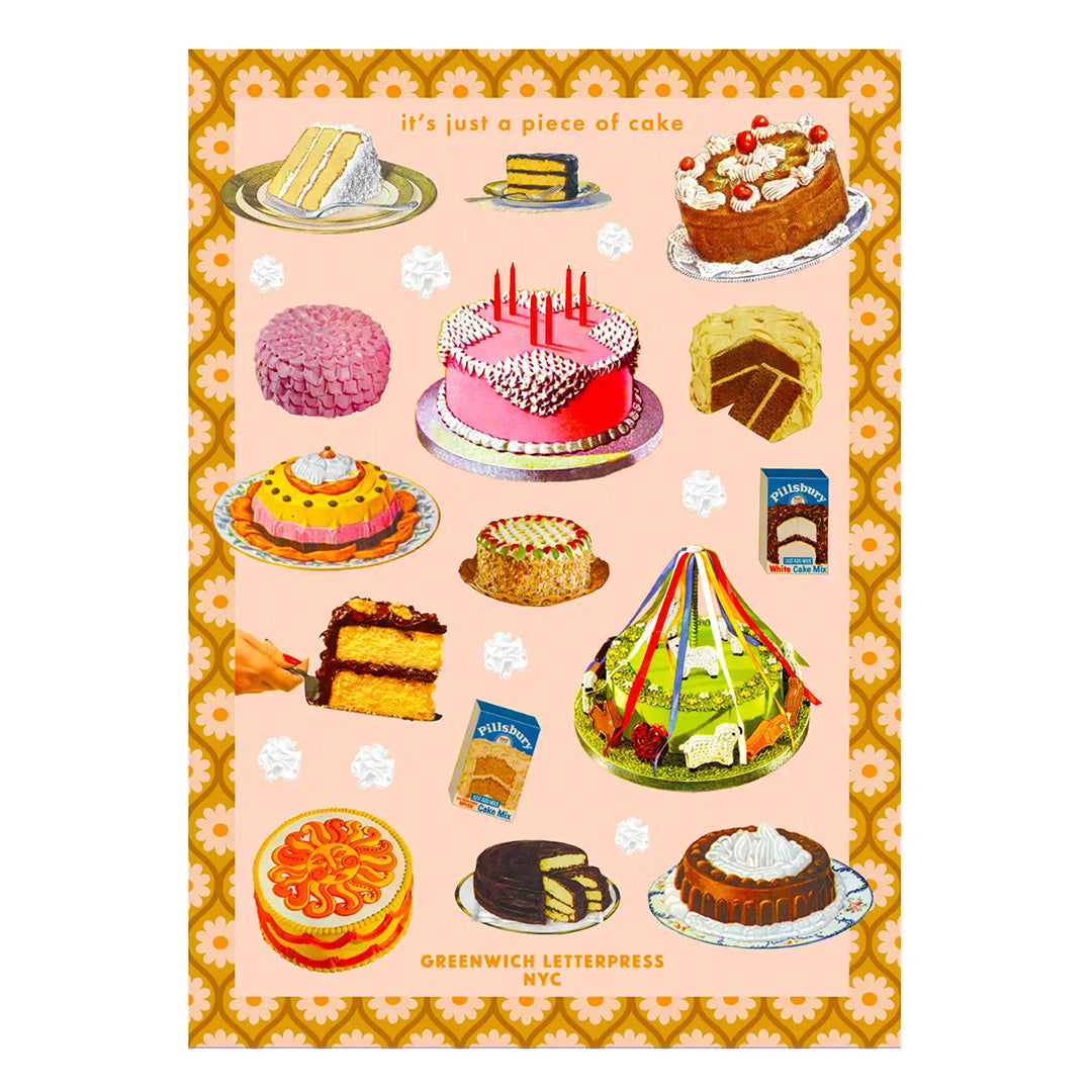 Piece of Cake Sticker Sheet – Cute & Retro Die-Cut Stickers