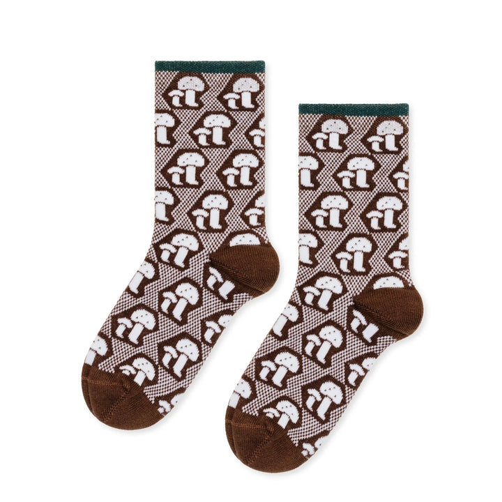 Mini Mushroom Button Crew Socks