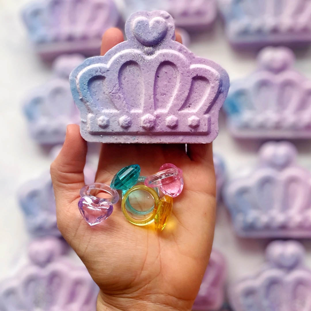 Non Toxic All Natural Crown Bath Bomb with Toy!