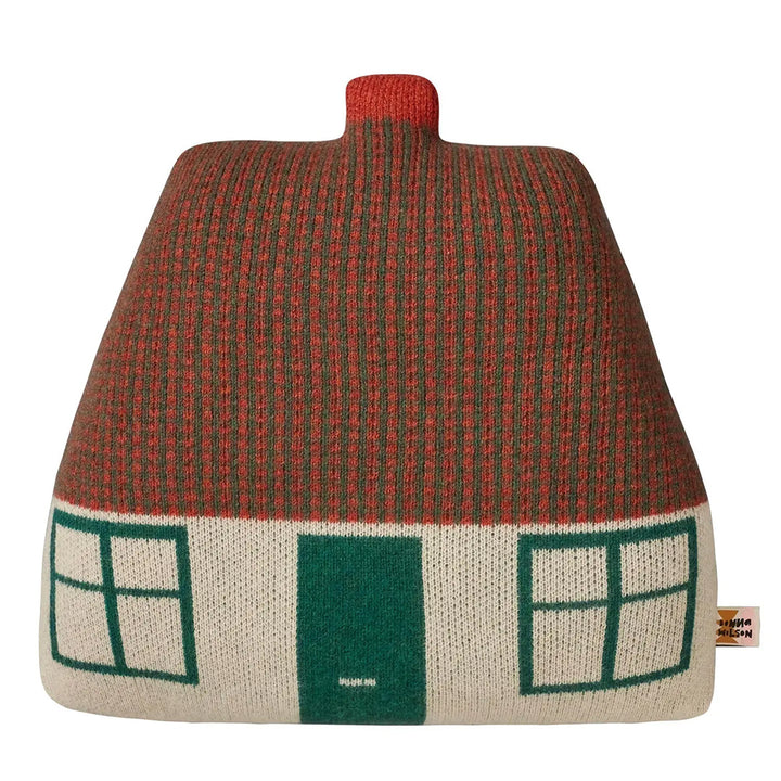 Cottage House Cushion Pillow - Green