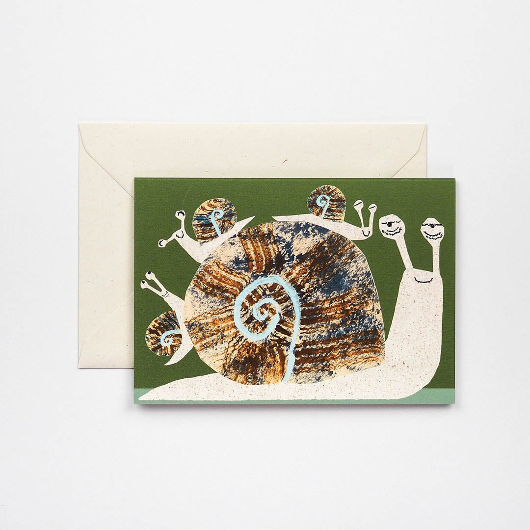 Greeting Card - Snail Family