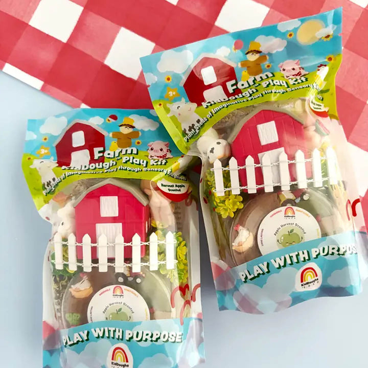 Scented Natural Sensory Play Dough Kit: Farm (Apple)