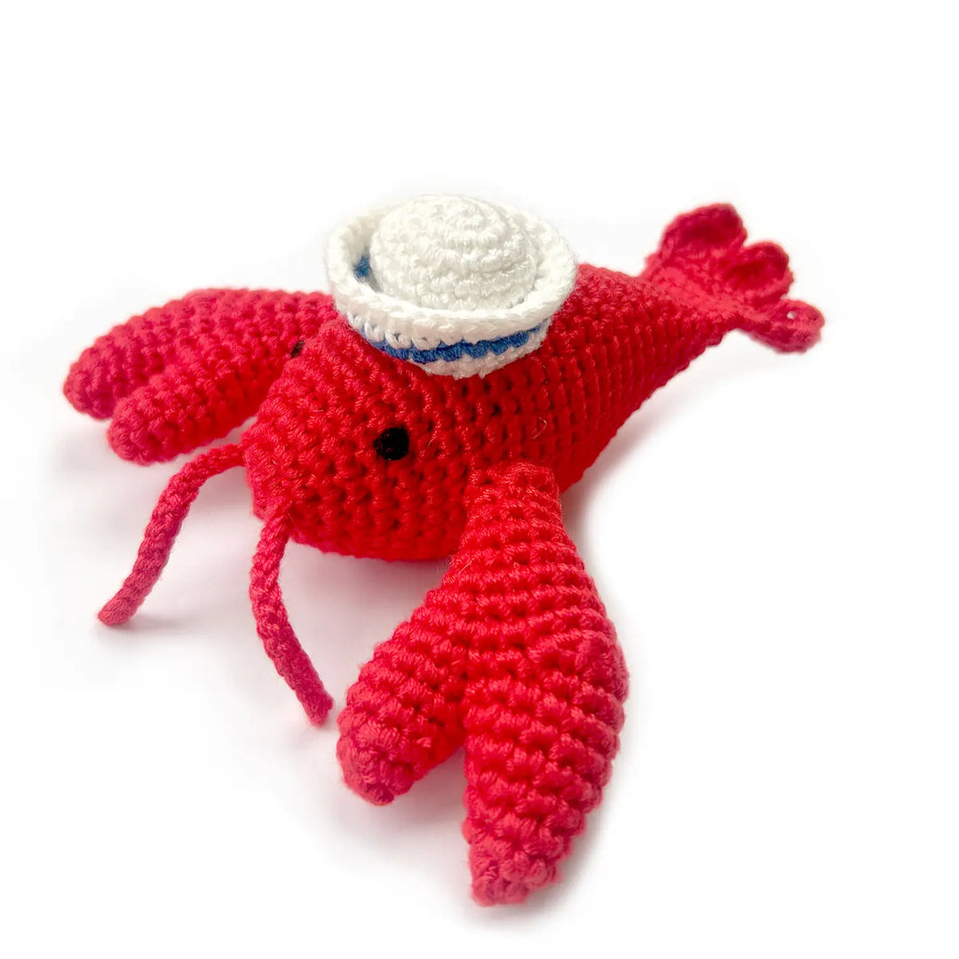 NEW Organic Lobster with Sailor Hat Rattle