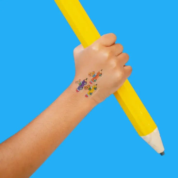 Temporary Tattoo Sheets: Pencil Cars Mice