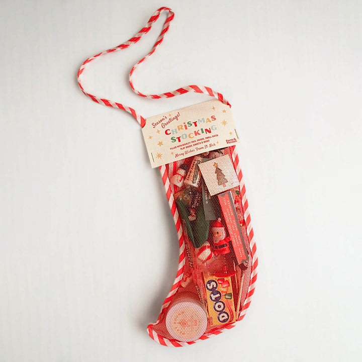 NEW Retro Red Mesh Surprise Christmas Stocking (Pre-Filled)