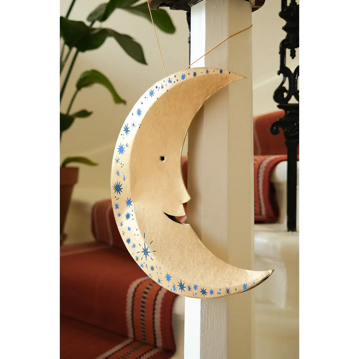 Large Shimmering Man On The Moon Board Decoration