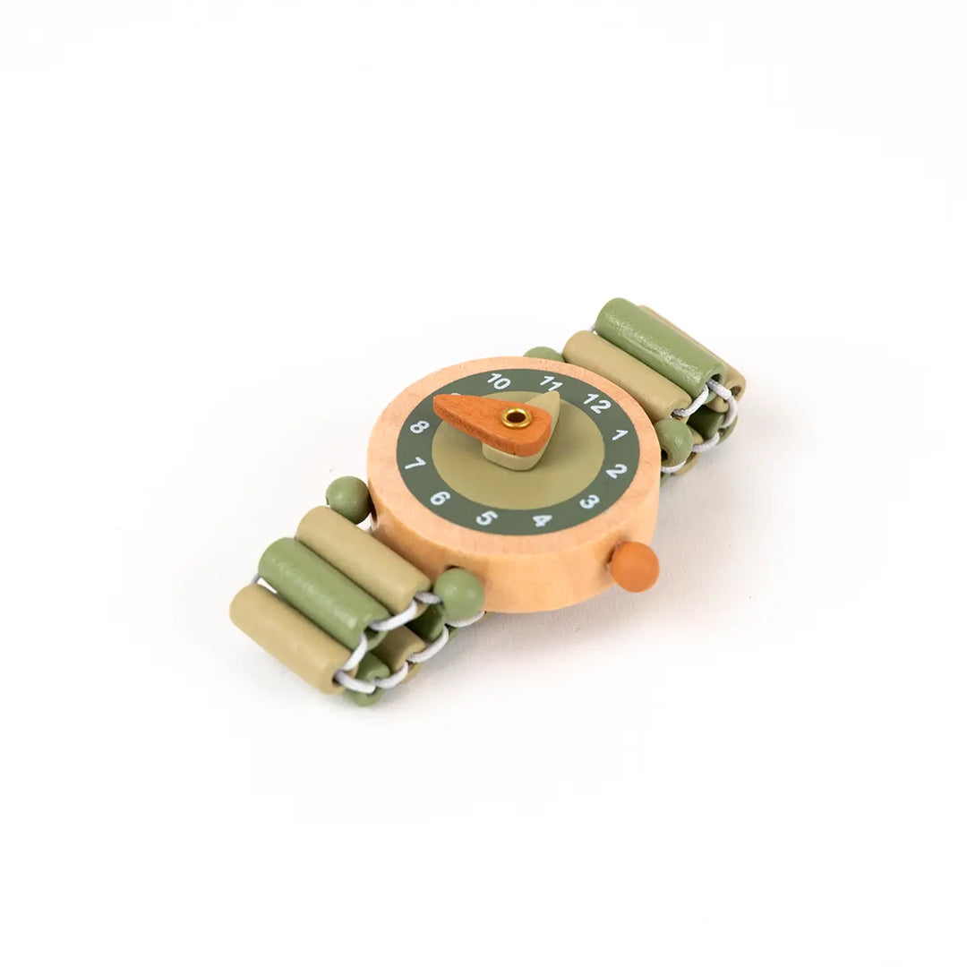 Wooden Elastic Watch- Green