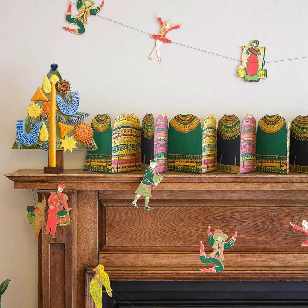 12 Days of Christmas Sewn Paper Garland