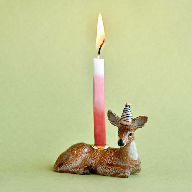 Limited Ceramic Party Animals Candle Holder- Deer