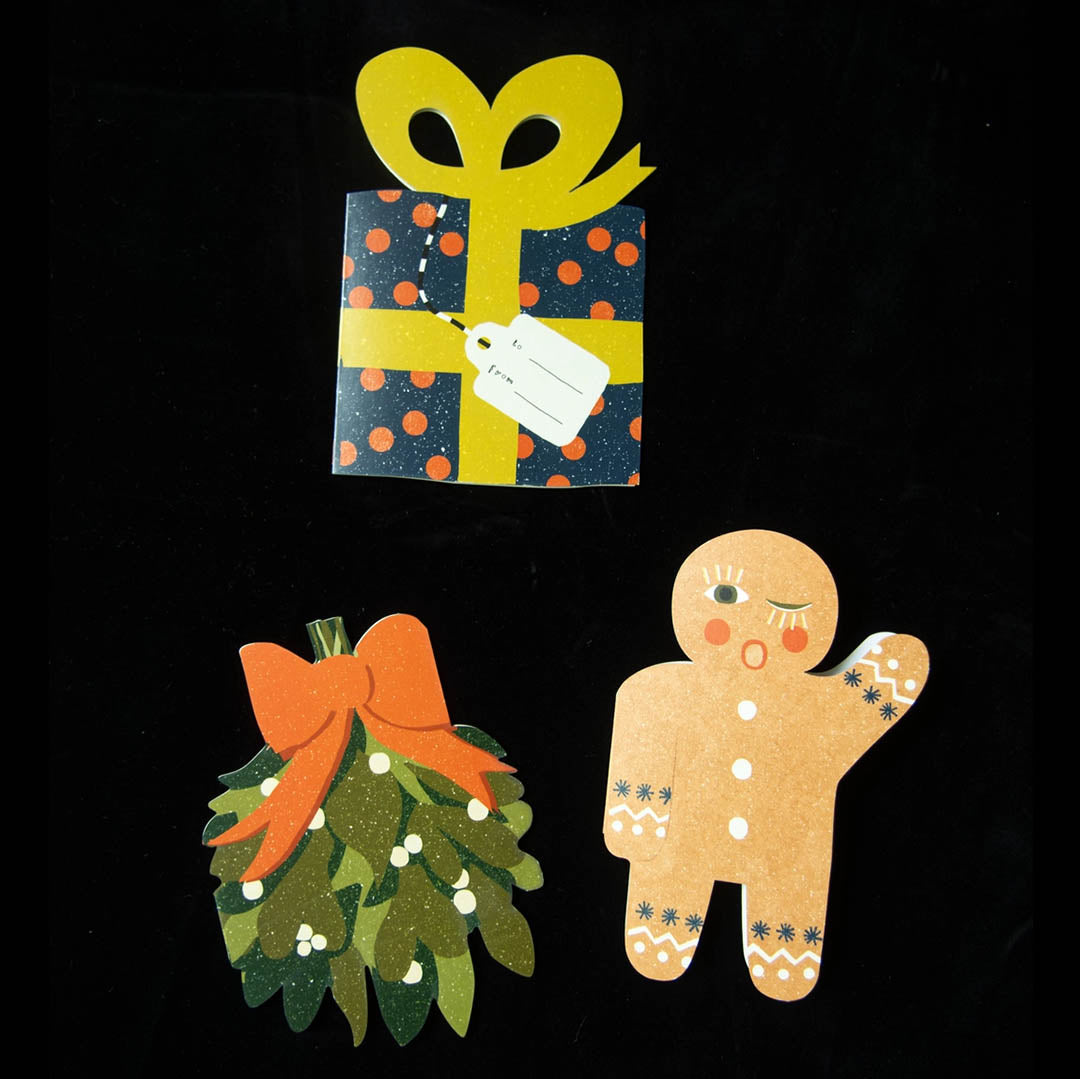 Gingerbread Man Holiday - Die Cut Card