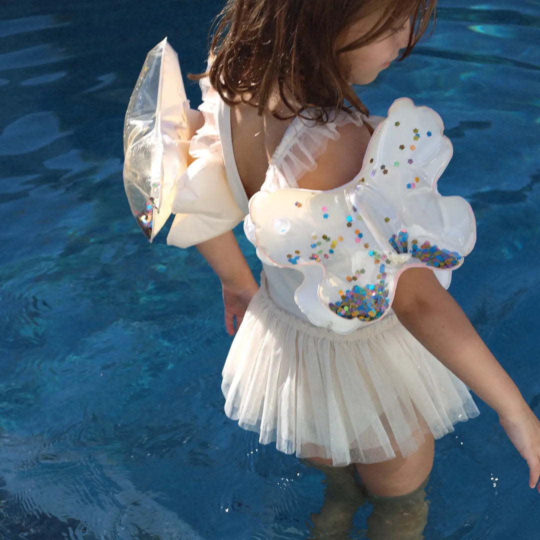 Kids Inflatable Arm Bands Cotton Candy Glitter