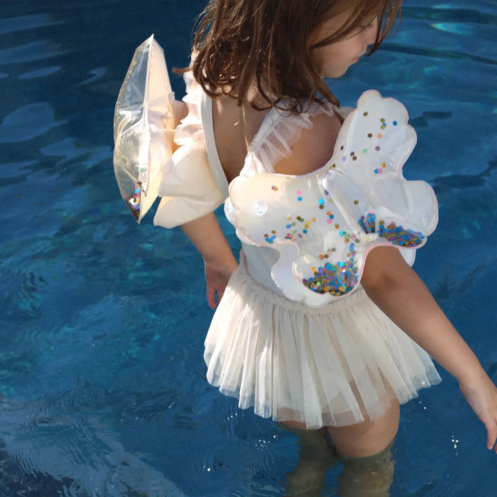 Kids Inflatable Arm Bands Cotton Candy Glitter