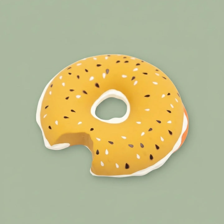 NEW Lox Bagel Natural Rubber Baby Teether