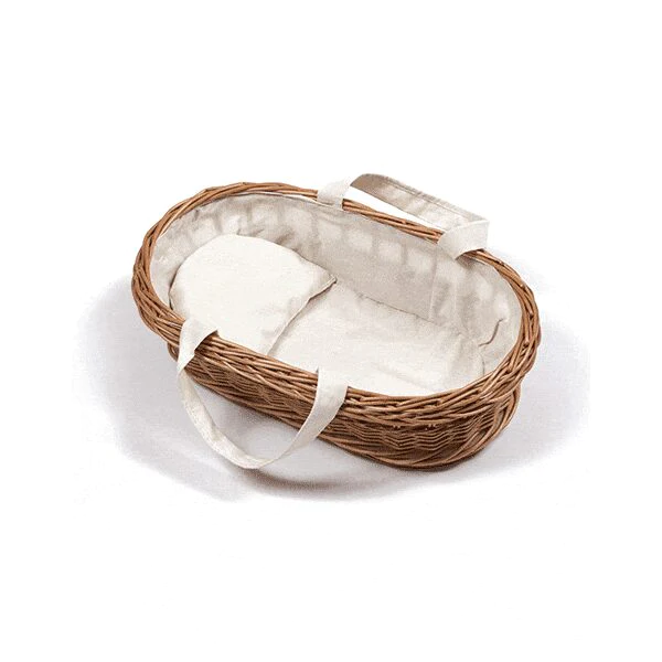 NEW French Doll Rattan Bassinet- Natural