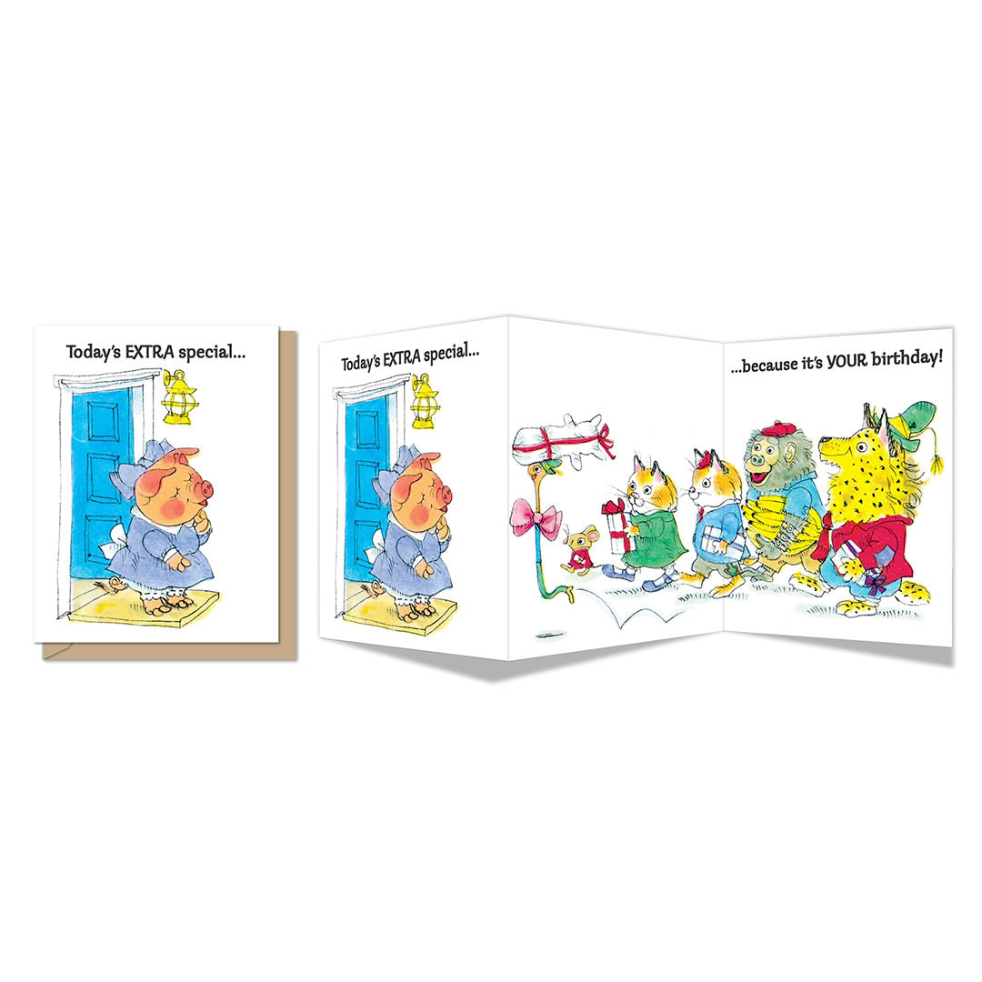 Richard Scarry Tri-Fold Birthday Greeting Card - Very Special Day