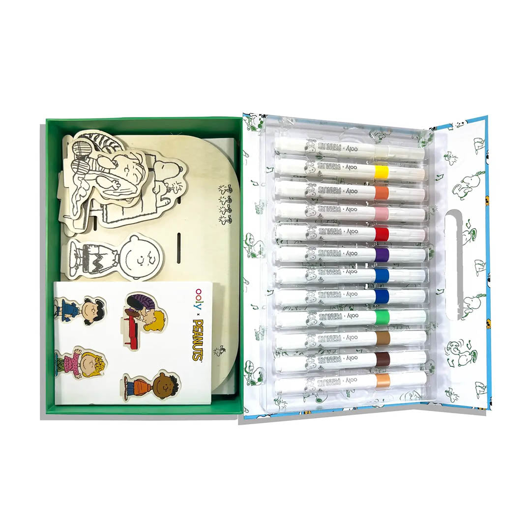 OOLY x Peanuts: Color-in' Wooden Scene Kit