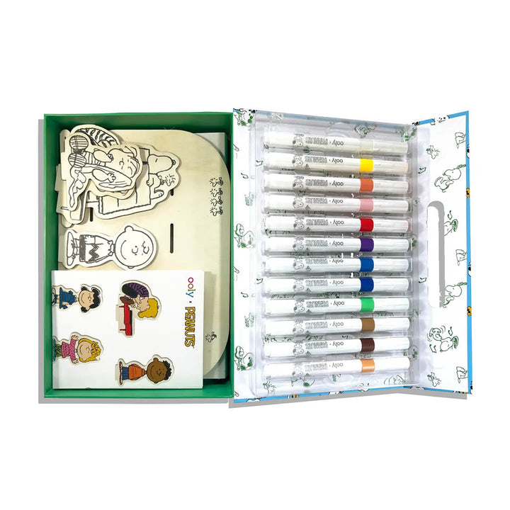 OOLY x Peanuts: Color-in' Wooden Scene Kit
