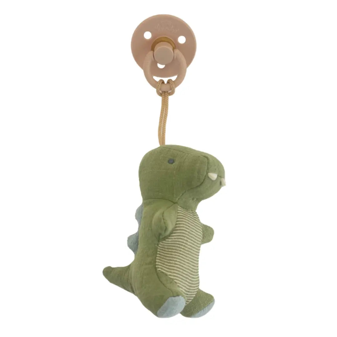 Natural Rubber Pacifier & Stuffed Animal- Dinosaur