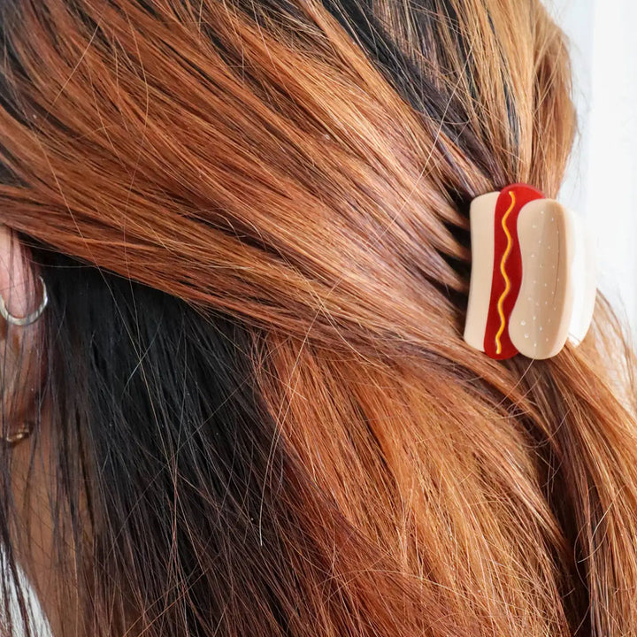 Mini Hot Dog Hair Claw Clip