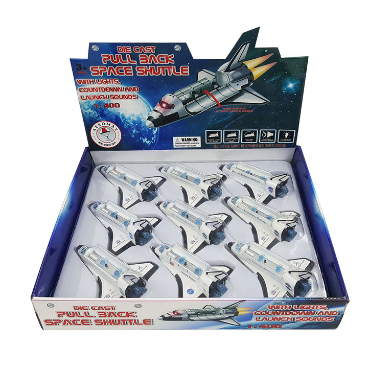 NEW Pull Back Die Cast Space Shuttle with Lights & Sound