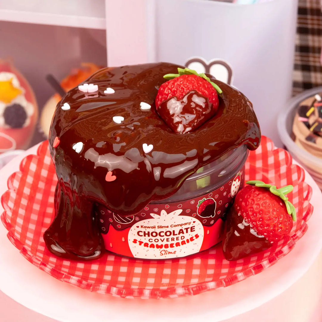 NEW Chocolate Covered Strawberries Glossy Slime