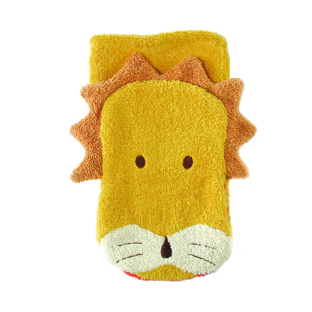 Organic Cotton Animal Puppet Washcloth - Lion