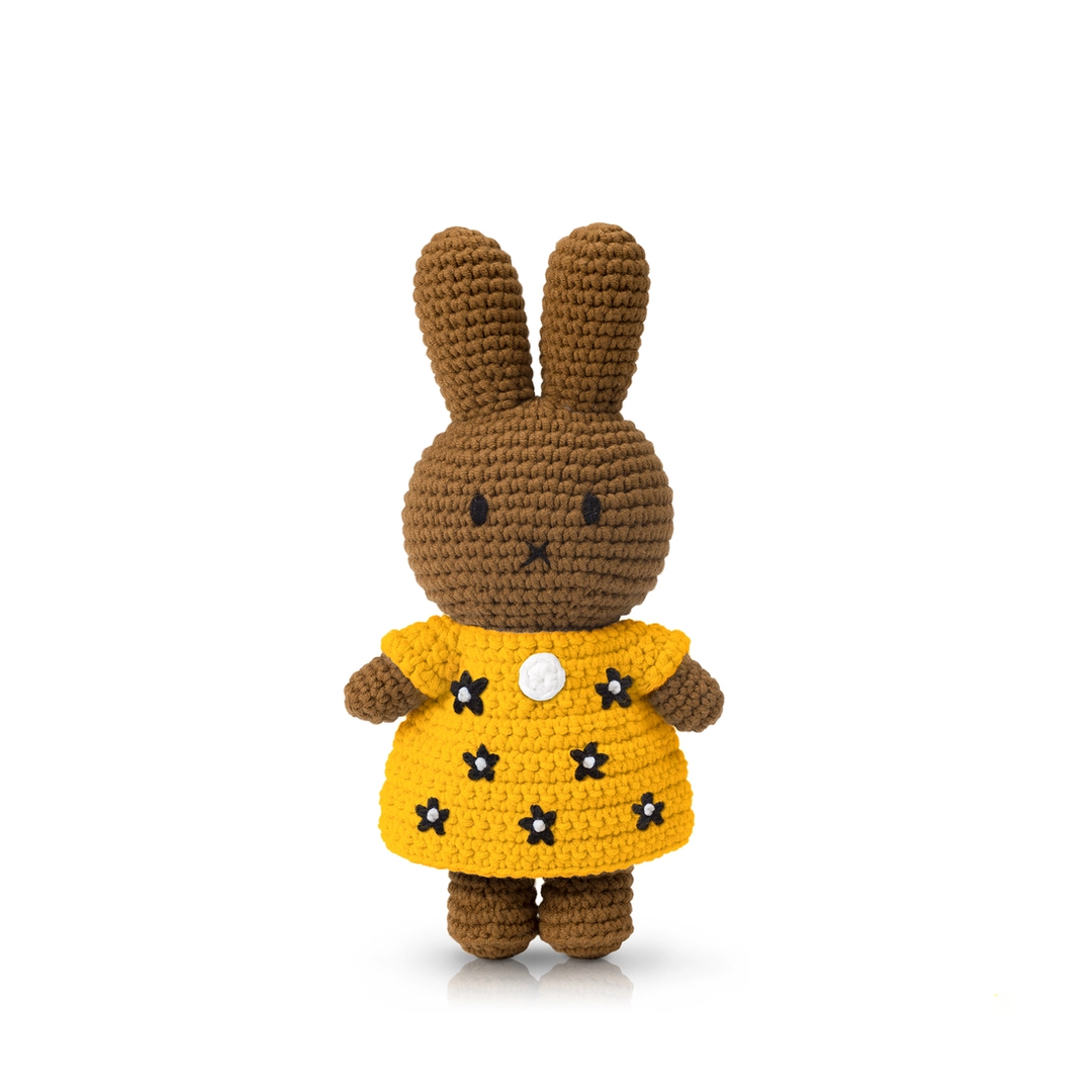 NEW Miffy Handmade Crochet Doll- Melanie Brown with Bumble Dress