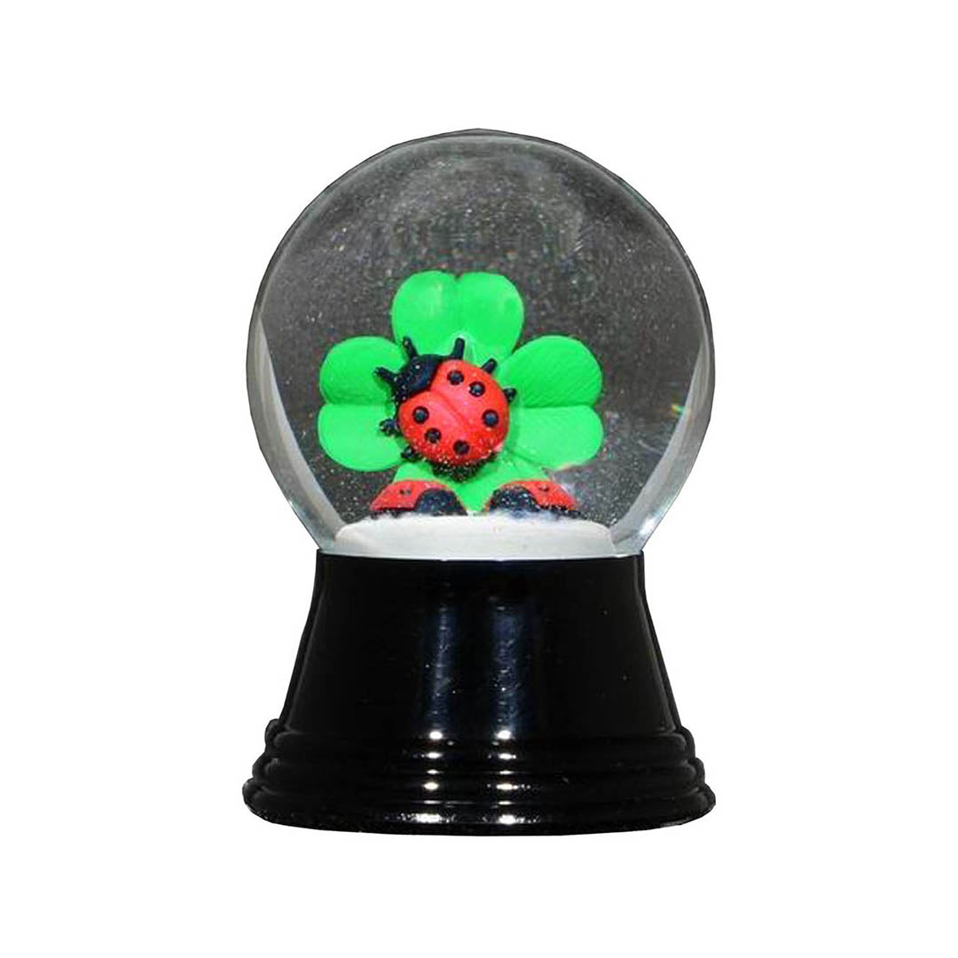 Austrian Miniature Snow Globe- Clover and Ladybug
