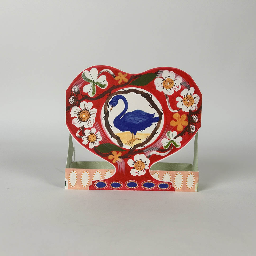 Swan and Thorn Vase Die-Cut Card