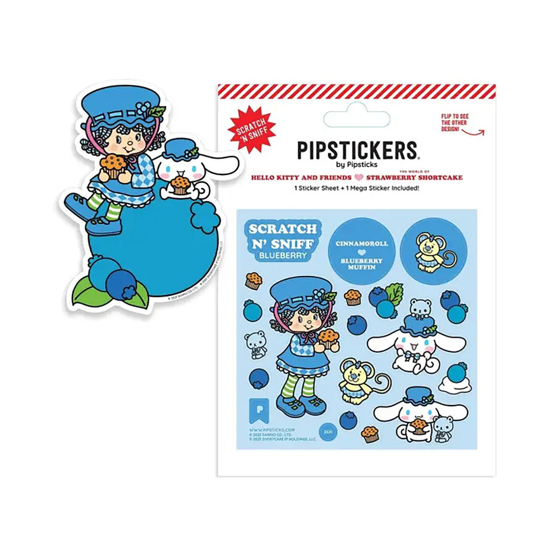 Blueberry Picking Scratch 'n Sniff Stickers (2ct) - Hello Kitty and Friends x Strawberry Shortcake