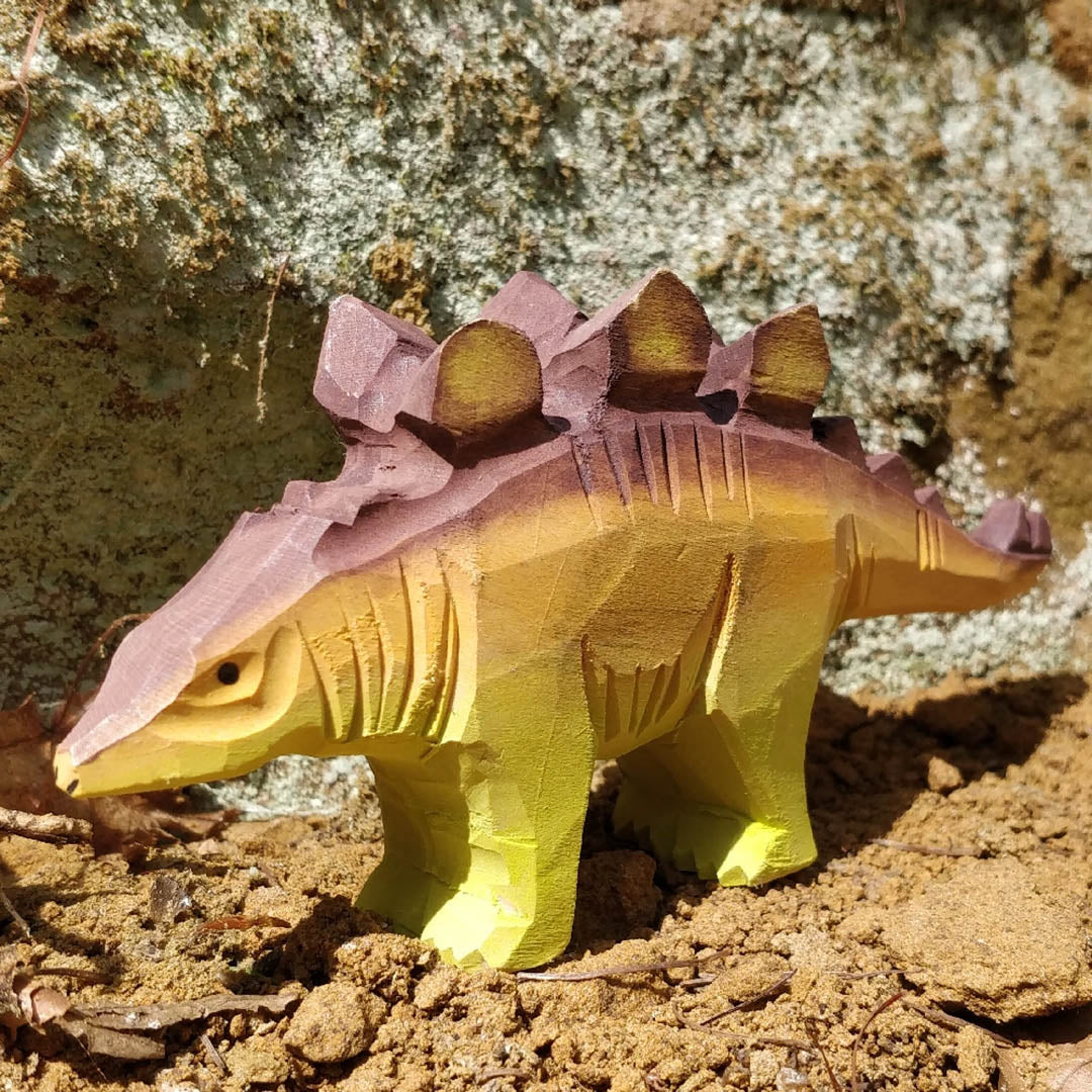 Wooden Stegosaurus Dinosaur Animal Toy