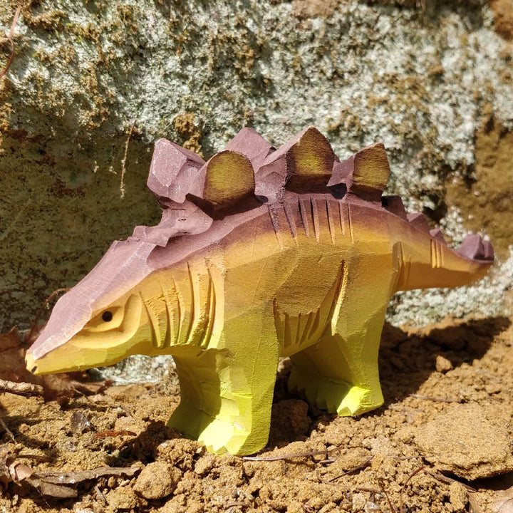 Wooden Stegosaurus Dinosaur Animal Toy