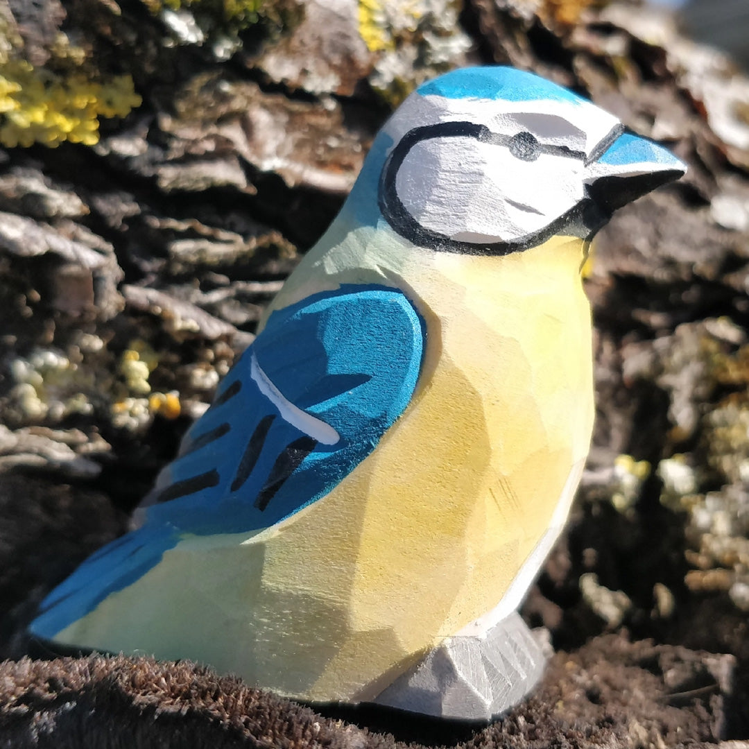 Wooden Blue Tit Bird Animal Toy