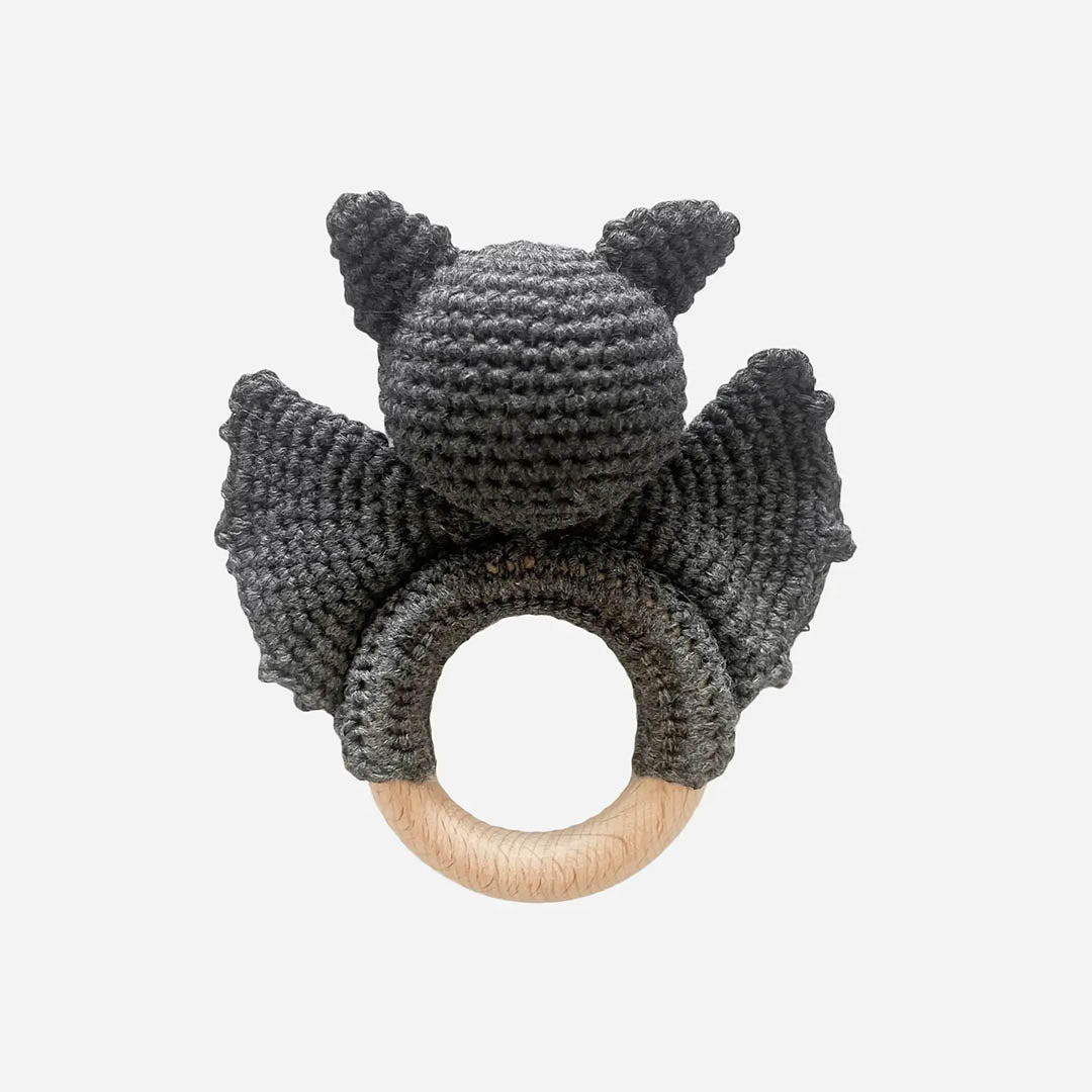 Teether Bat Cotton Crochet Rattle