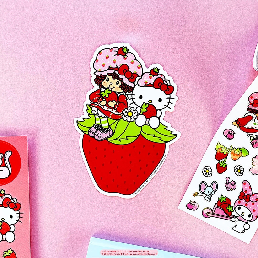Strawberry Fields Scratch 'n Sniff Stickers (2ct) - Hello Kitty and Friends x Strawberry Shortcake