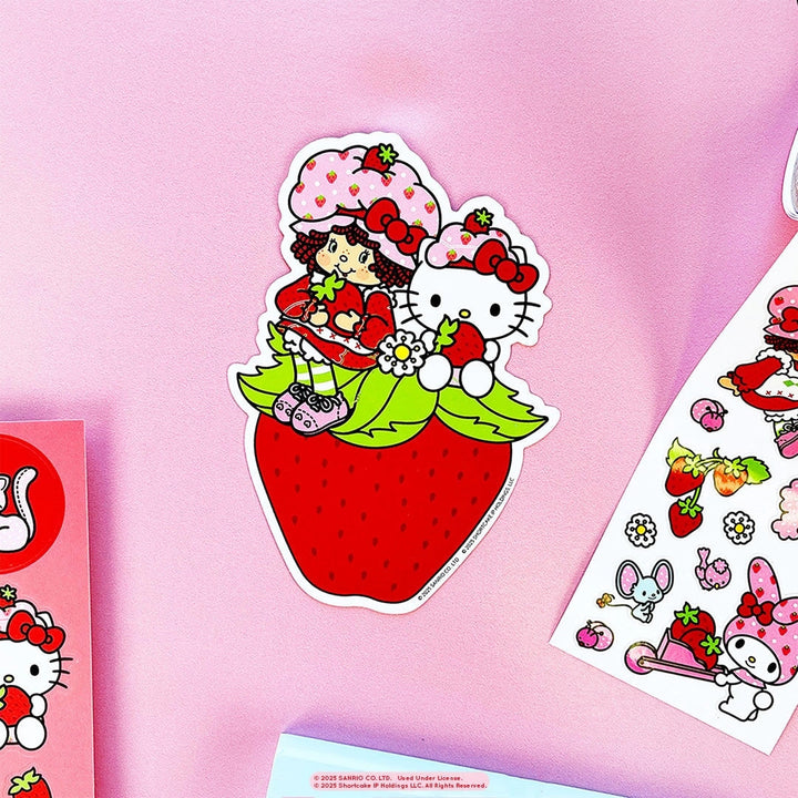 Strawberry Fields Scratch 'n Sniff Stickers (2ct) - Hello Kitty and Friends x Strawberry Shortcake