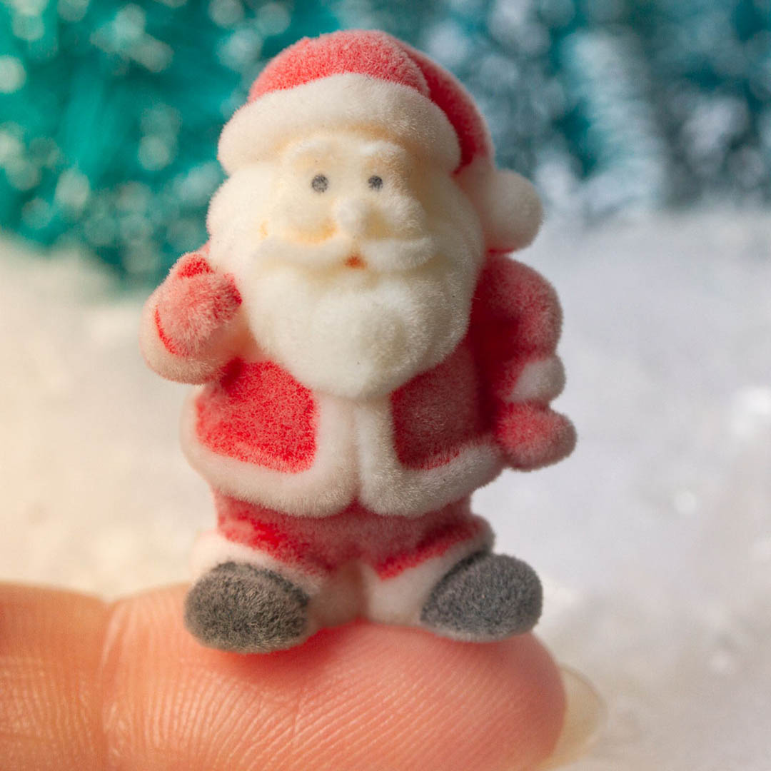 Miniature Flocked Santa