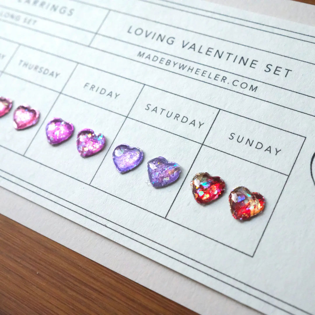 Limited Edition: Handmade Loving Valentine Stick-On Earring Set