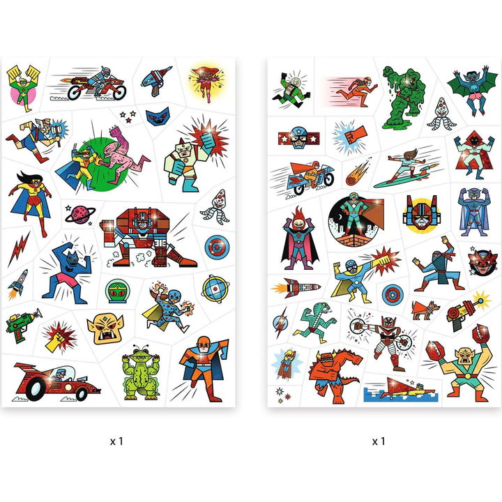 Temporary Tattoos - Heroes vs Villains